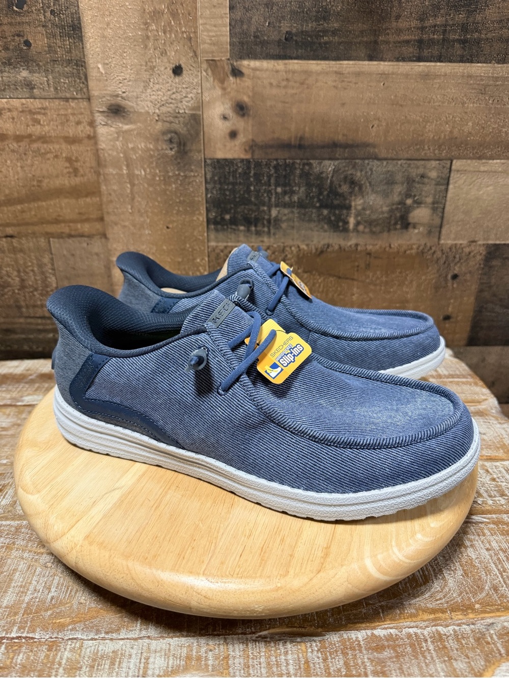 New Skechers Melson Coronado Men’s 10 Denim Hands Free Slip-Ins Relaxed Fit 2109